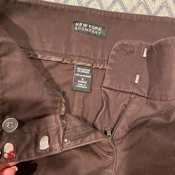 New York & Company Brown Wide-Leg Trousers – Size 4, Cotton Blend - Picture 2 of 8
